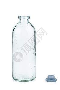 白色背景上隔绝的空透明玻璃瓶Name图片