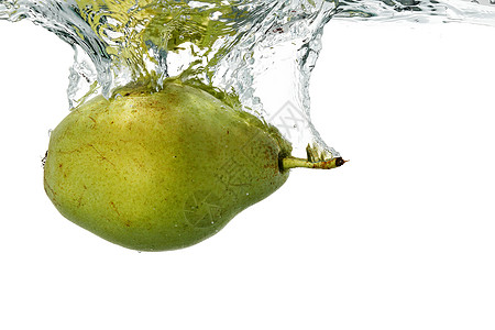 水中的梨食物液体活力健康营养工作室运动绿色白色饮食图片