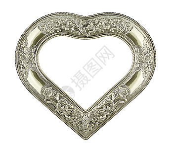 心脏框架雕刻空白照片回忆白色婚礼夫妻金属礼物合金图片