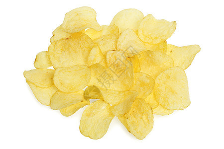 土豆薯片白色垃圾宏观盐渍油炸脂肪营养黄色派对食物图片