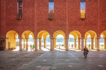 瑞典斯德哥尔摩市政厅的风景场景图片