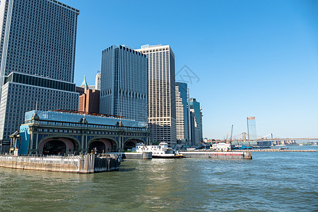 纽约市市中心旅行观光码头旅游直升机港口地标市中心建筑天线图片