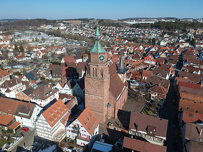 由德国上空飞越雕像旅行天空天线教会建筑房子建筑学文化吸引力图片