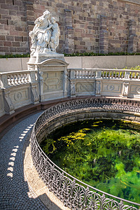 多瑙河春天 德国多瑙河泉访问旅游地标绿色观光旅行建筑学建筑水池图片