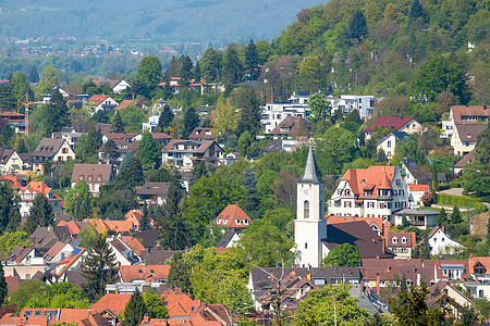 从Freiburg的Kirchberg 查看旅行教会街道风景季节天线天空景观地标绿色图片