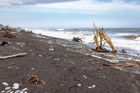 新西兰 Hokitika荷基提卡波浪海岸旅游地平线荒野蓝色冒险天气鹅卵石旅行图片