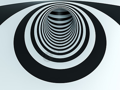 光学错觉黑白隧道条纹螺旋线条漩涡曲线运动墙纸艺术插图魔法图片