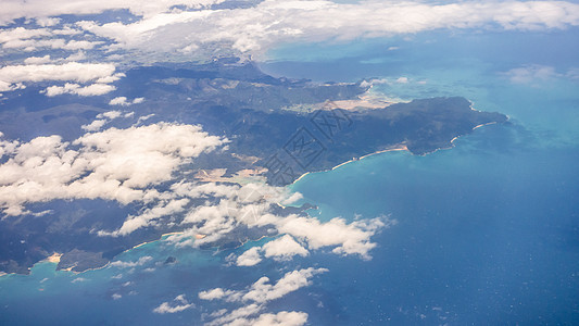 飞越新西兰南部岛屿的航班旅行海洋乡村运输飞机空气天线海滩天空图片