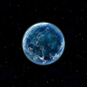 太空中的蓝色星球与星星艺术黑暗插图星系宇宙行星天文学背景