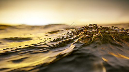 金色夕阳海浪背景涟漪地平线插图海洋黄色橙子渲染天空日落背景图片