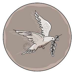 带有分支的 dove鸟类动物群吉祥物悲伤标识宗教鸽子插图艺术翅膀图片