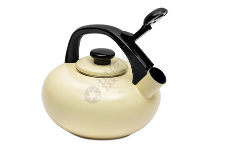 白色背景的红茶壶液体制品陶瓷烹饪器具饮料酿造早餐黑色餐具图片