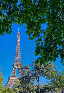法国巴黎埃菲尔铁塔旅行建筑学首都天际城市旅游建筑地标背景图片