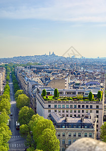 巴黎 法国 来自三江街的法国建筑学迂回旅游天空地标建筑城市街道胜利纪念碑图片