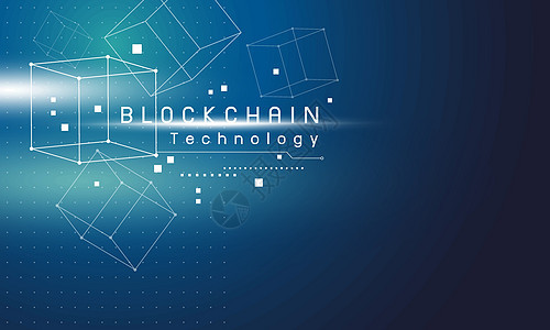 蓝色背景矢量图上的区块链技术设计数据金融网络投资科学代码电子安全货币互联网图片