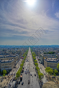 巴黎 法国 来自三江街的法国旅行天空建筑学旅游街道胜利历史建筑纪念馆迂回图片