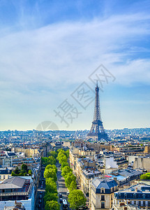 Eiffel铁塔和巴黎 法国 来自三龙座的法国旅游城市街道纪念馆历史历史性建筑旅行地标建筑学图片