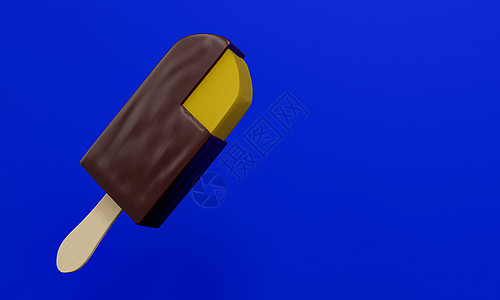 巧克力涂面冰淇淋 金色奶油加木头图片