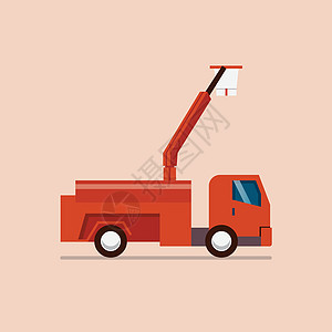 有起重机的红色卡车货运车轮救援汽车车辆货车服务机械街道运输图片