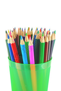 绿色道具中的彩色铅笔红色办公室学校乐器塑料玻璃工具商业黑色黄色图片