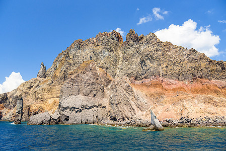 利帕里岛的洛基悬崖海岸天空沿海火山悬崖编队环境石头岩石支撑海岸线图片