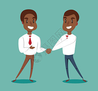 两位黑人非裔美国商务人士握手达成协议图片