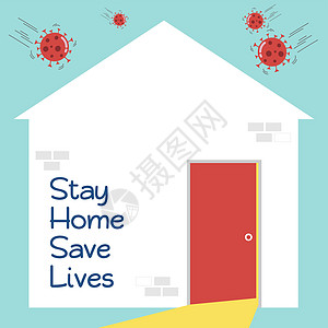 呆在家里拯救生命意识社交媒体运动促进人们在家中自我隔离以避免在 covid-19 流行期间传播冠状病毒图片