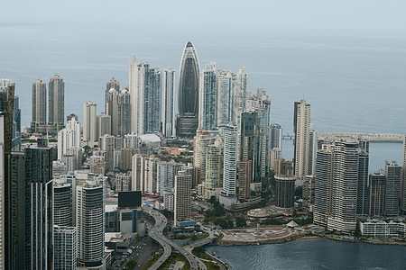 巴拿马巴拿马城鸟瞰图办公室海洋海岸假期城市天际景观建筑地标天线图片