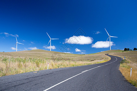 澳大利亚的雪山风风农场气候发电机天空晴天创新活力风车风景绿色涡轮图片