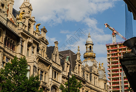 安特卫普 佛兰德斯 比利时 2019年8月水泥教会建筑城市建筑学港口办公室房子财产建造图片