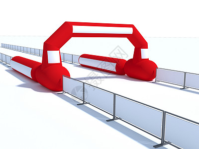 充气起点和终点线拱门插图适合户外运动活动的充气拱门 3d rende丝带运动柱子旗帜嘲笑横幅娱乐铁人广告赞助图片