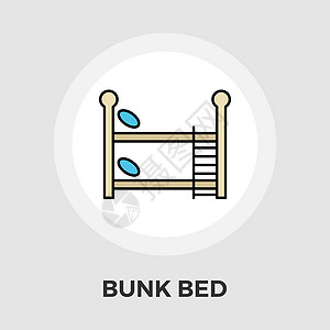 双层床矢量平面 Ico楼梯装饰夹子酒店孩子绘画卧室房间产品草图图片