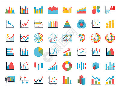 业务数据元素点条形饼图图表图片