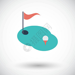 高尔夫单个图标夹子黑色俱乐部灰色绘画竞争运动闲暇竞赛绿色图片