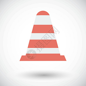 路锥单个图标红色绘画塑料插图建造边界橙子危险信号锥体图片