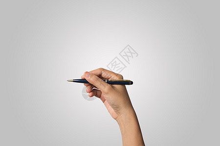 女性手与笔隔离 在白色背景商业笔记写作手臂空白手指金属女士白色的高清图片素材