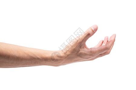 白色背景下的手动手势女士女性棕榈商业手臂手腕拳头信号技术展示图片