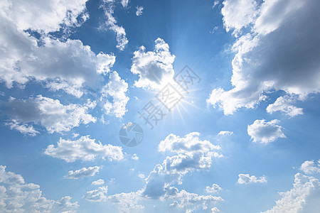 射出广角 天空 云层和白天的阳光空气地球气氛天蓝色多云日光天气环境航空气象图片