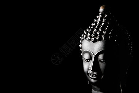 黑色背景的佛像 文本自由空间石头雕塑祷告宗教信仰冥想艺术精神文化寺庙图片