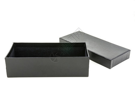 白背景上的空黑框空白念日白色盒子展示纸板材料黑色礼物图片
