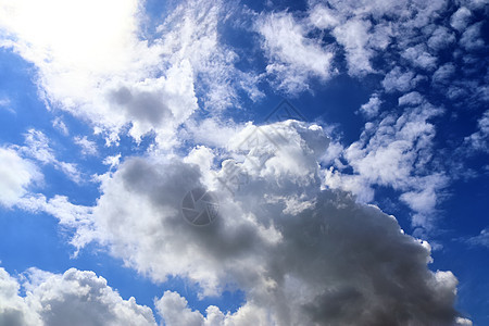 夏季 sk 中令人惊叹的混合云形成全景天空太阳气氛天气旅行阳光地平线高度雨云云景图片