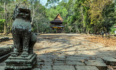 柬埔寨的吴哥Angkor Wat被毁坏砂岩收获建筑学建筑红土扫管高棉语寺庙废墟丛林图片