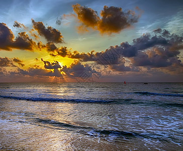 美国佛罗里达州迈阿密海滩墙纸晴天海岸海浪海滩热带阳光戏剧性太阳日出图片