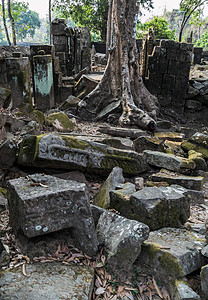 柬埔寨西北Koh Ker的景观情调文明地标城市废墟红土文化框架丛林高棉语图片