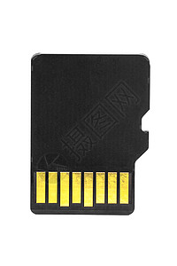 白色背景上空白的 SD 缩微记忆卡磁盘贮存技术电子配饰字节备份数据标准电脑图片