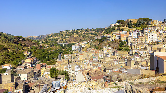 在西西里Sicili的镇历史纪念碑景观广场建筑旅游天际村庄全景房屋图片