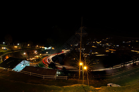 夜间轻度住所天空蓝色庇护所场景背景图片