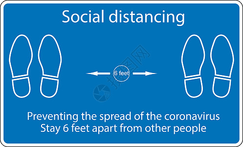 脚符号标记站立位置地板作为人们站立 6 英尺的标记为加强社会距离矢量图案而实施的做法安全仪表生活民众店铺地面插图感染市场磁带图片