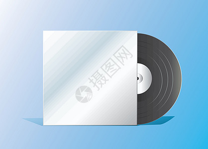 带有空封面 vecto 的老式唱片白色磁盘黑色音乐电子工作室光盘留声机标签玩家图片