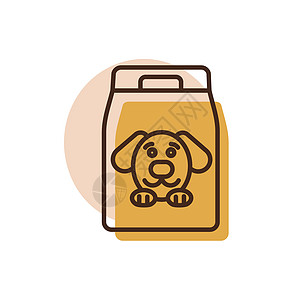 狗食袋矢量图标 宠物动物标志解雇犬类插图包装营养饥饿图片